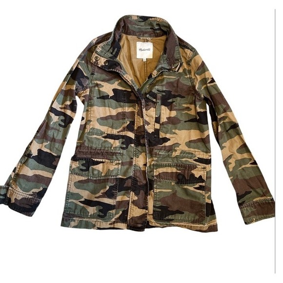 Madewell Camo‎ Military Jacket Women's Small Utility Field Coat Size Small - Picture 1 of 4